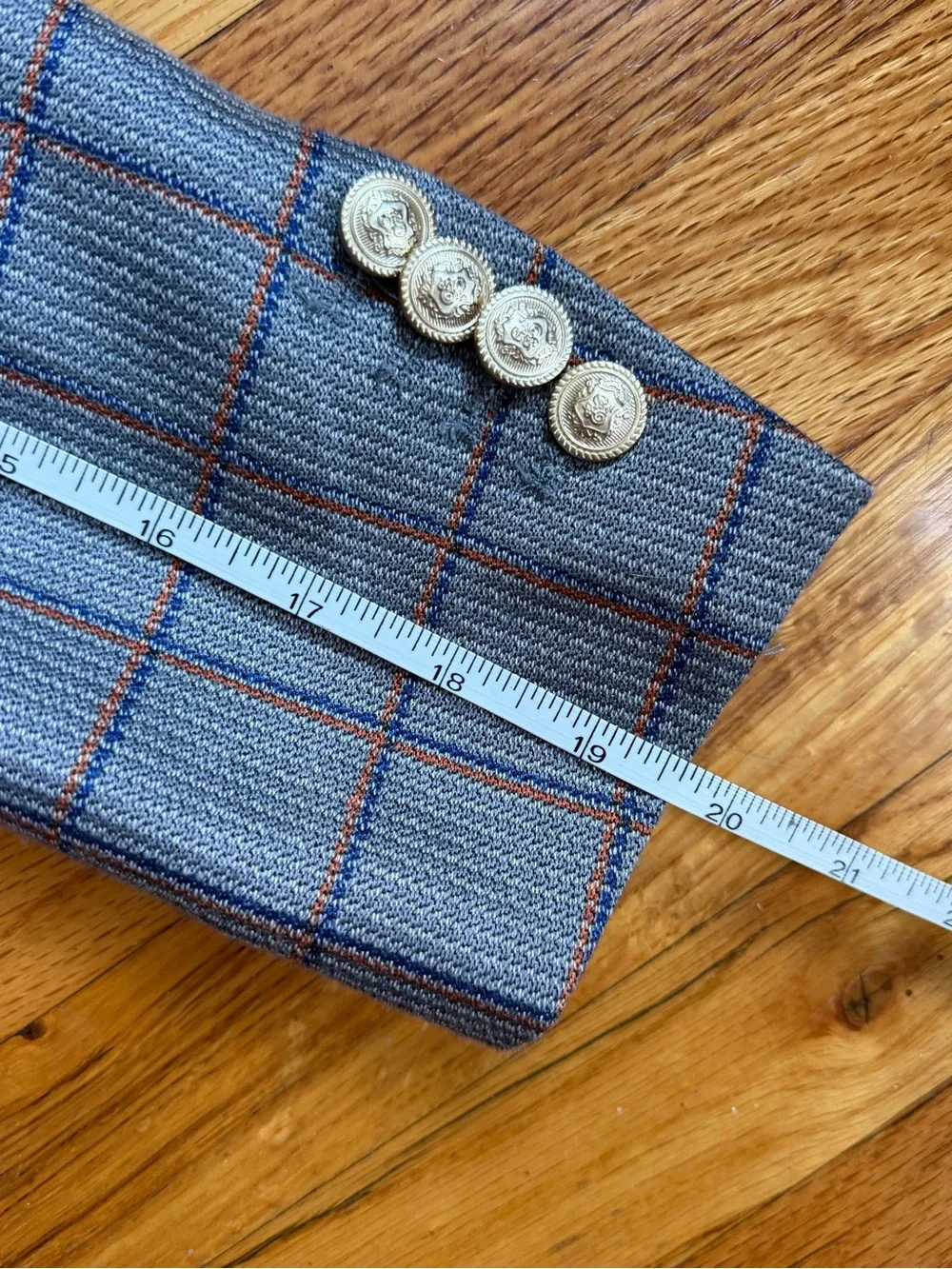 Elie Balleh Boys Gray Plaid Blazer – Size 10–12
